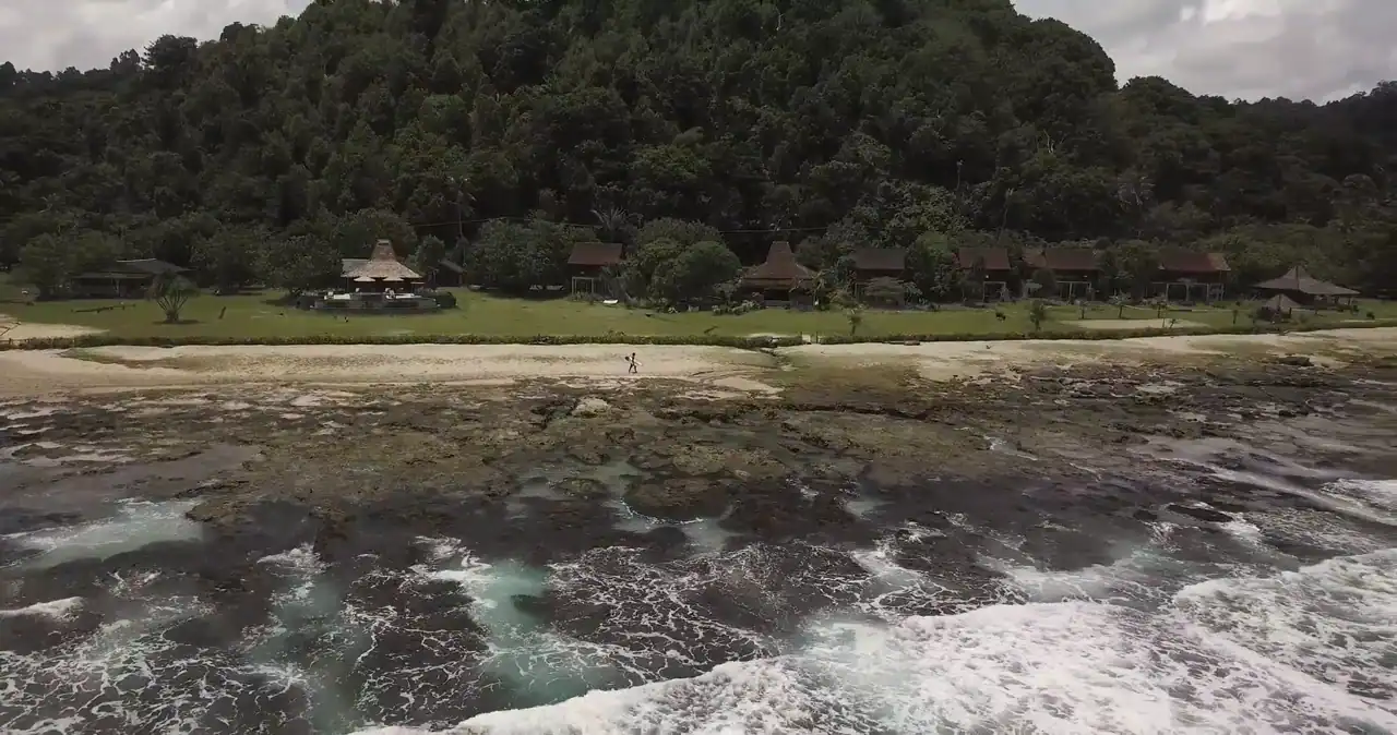 Cliff-shaded cove and shoreline